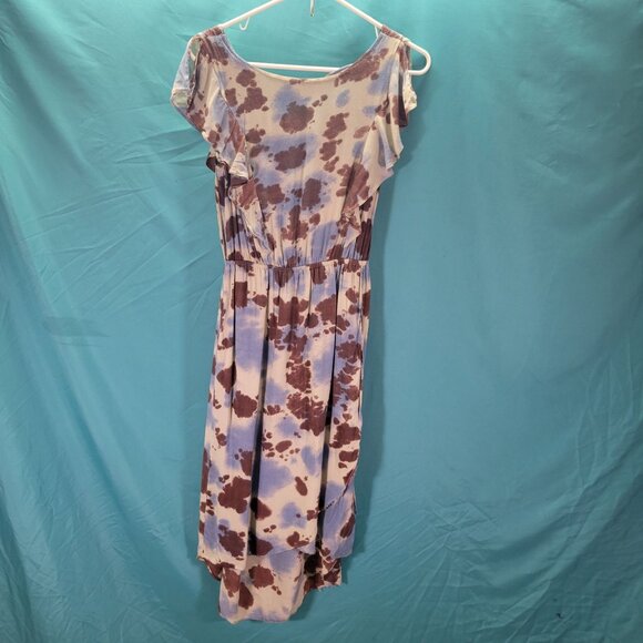 Angie Womens Tie-Dye Rayon Ruffle Sleeve Dress Size L - Picture 1 of 8